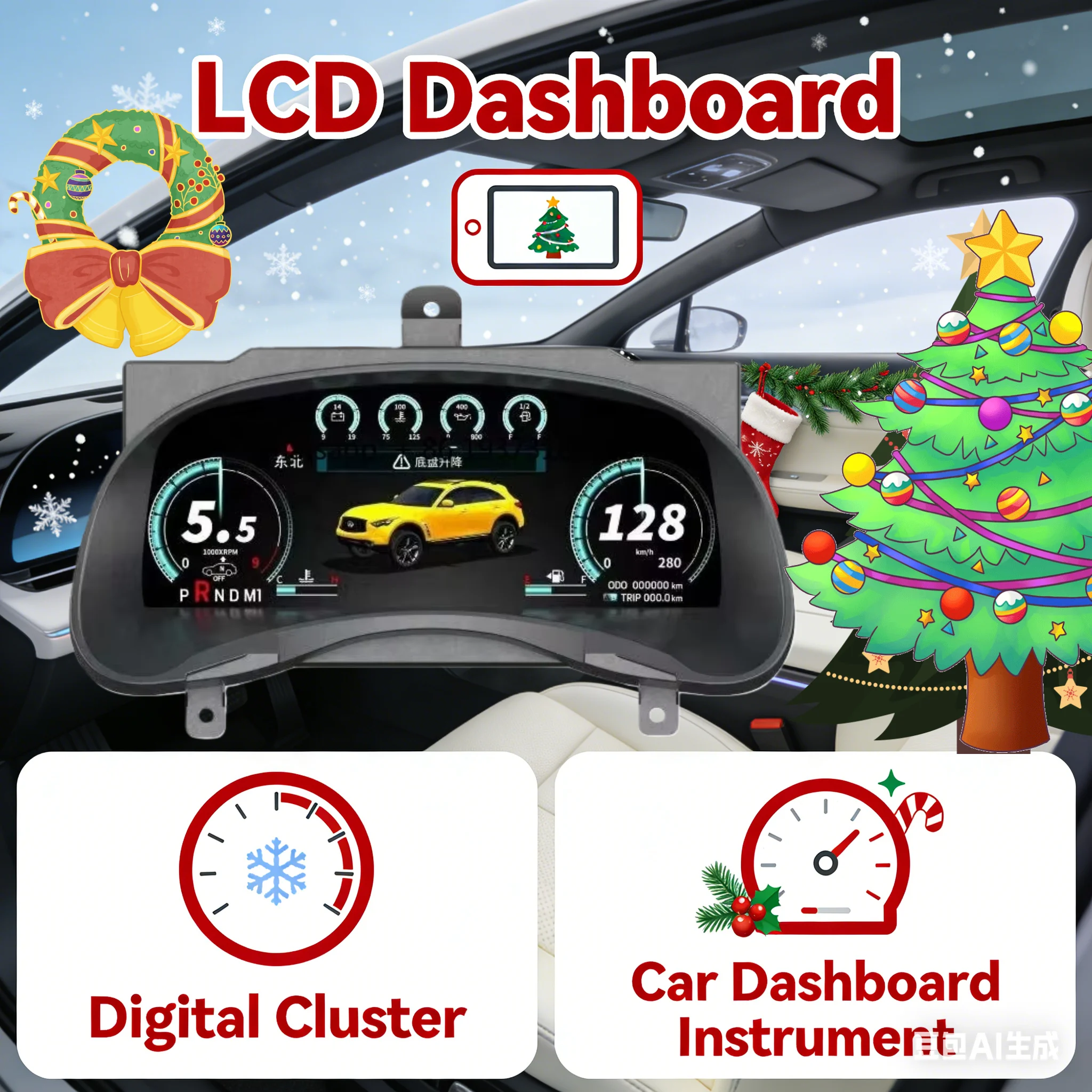 

For Infiniti FX35 FX37 FX45 FX50 QX70 2013-2016 Popular Digital Cluster Dashboard LCD Virtual Cluster Speedometer Cockpit Screen