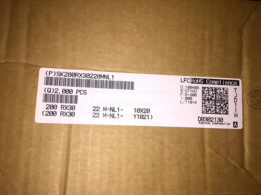 2024 NEW 10PCS Original new RUBYCON RX30 200V22UF 10X20MM Electrolytic Capacitor rx30 22uF/200V 125 degrees 22UF 200V