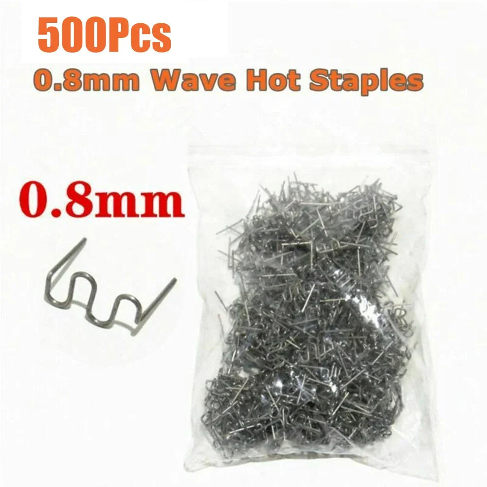 Stainless Steel  500Pcs 0 8mm Wave Hot Staples  Durable Material for Car Bumper Repair  Easy Removal  Universal Fitment