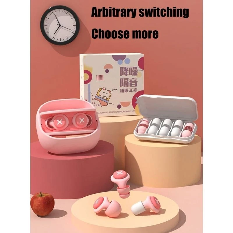 睡眠時の最大限のノイズ低減のための耳栓、休憩や飛行機での再利用可能なシリコン製、遮音性、ベストセラー
