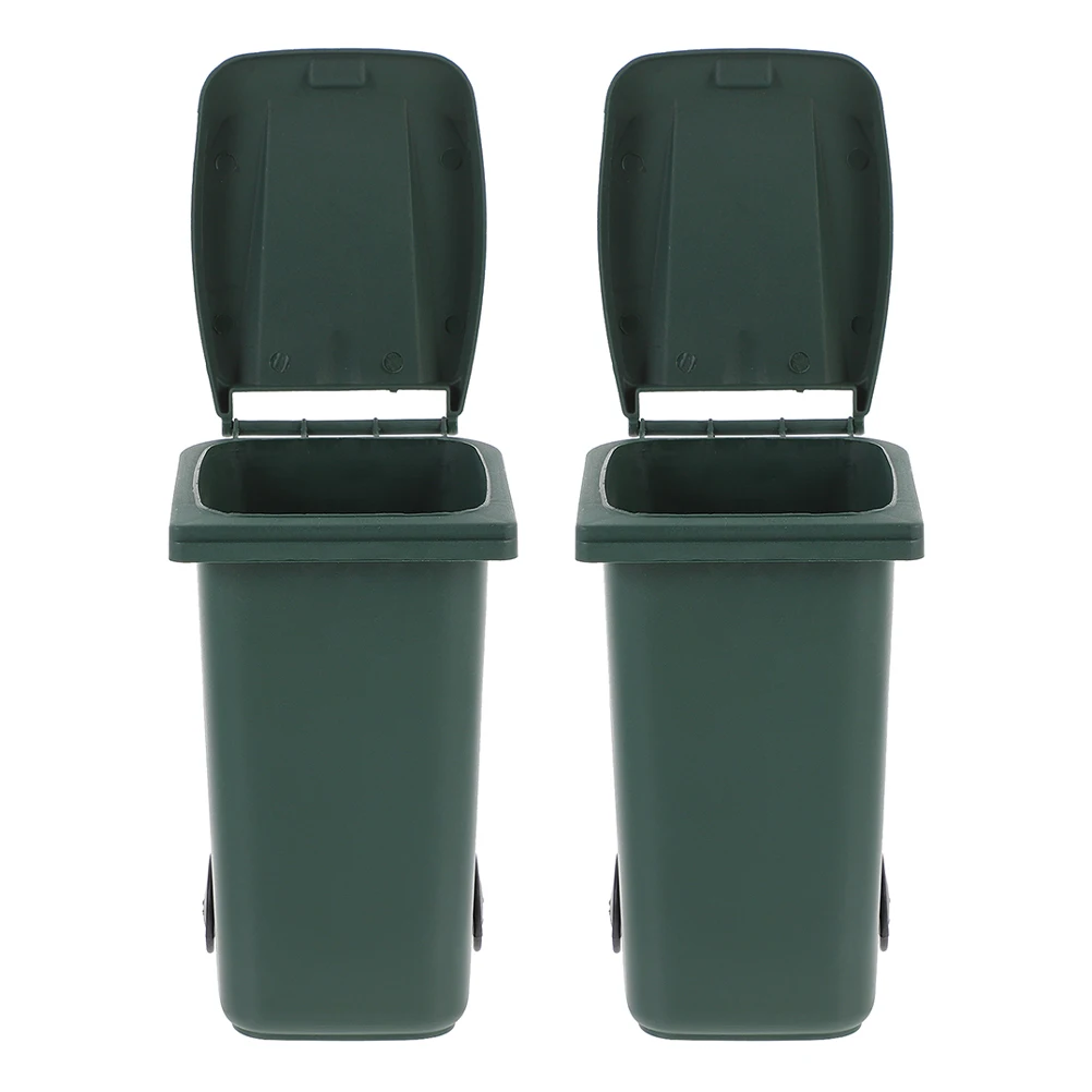 2 Pcs Plastic Mini Trash Can Multifunctional Desk Accessories Holder Storage Rack Garbage Container Waste Bucket Home Office Use