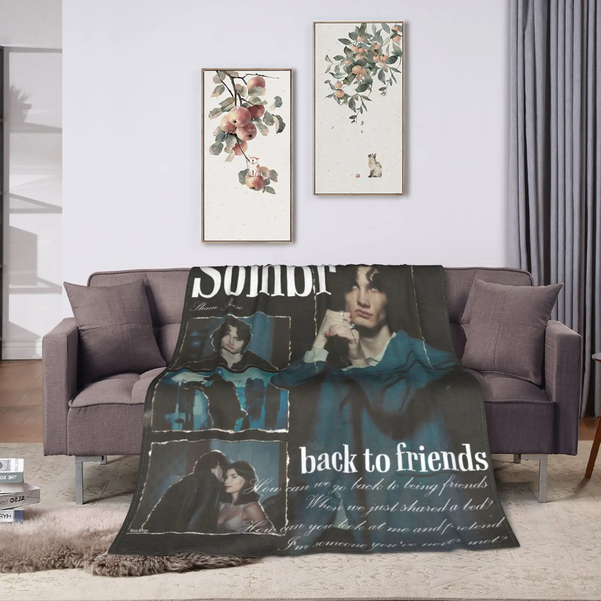 sombr - back to friends Blanket  Decorative Flannel Throw Blanket For Couch Bed Warm Design Quality Bedspread Gift