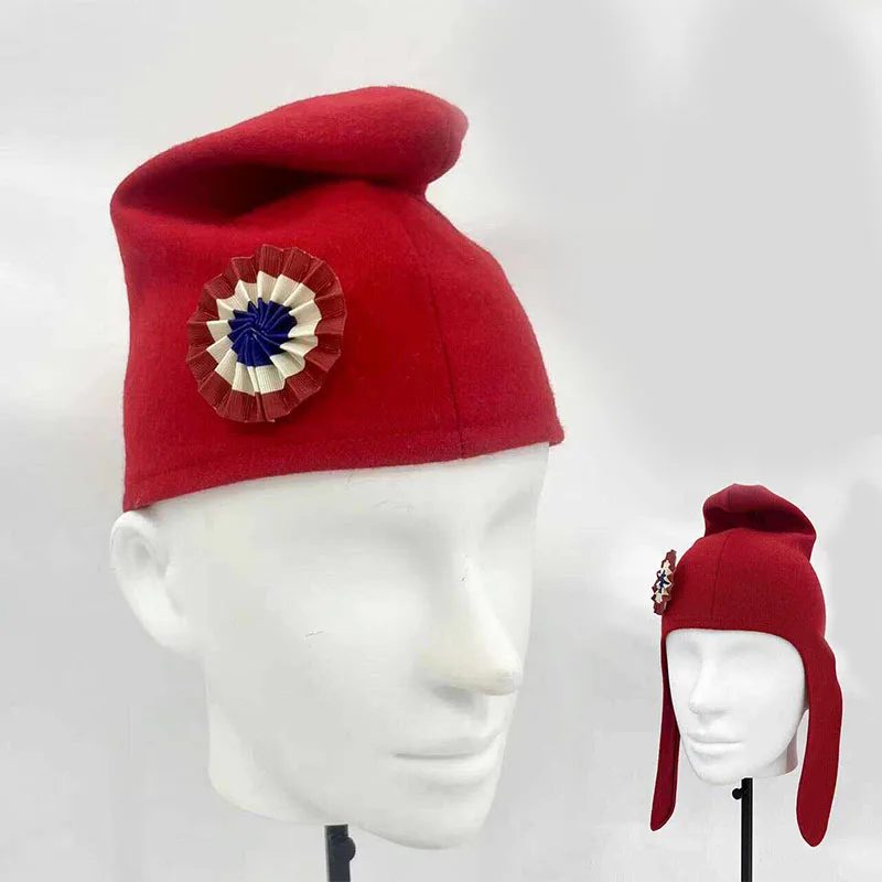 

Retro Red Bonnet Phrygien French Revolution Schtroumpf Hat Liberty Cap Jacobin Cosplay Woman Man Roleplay Costume Accessories