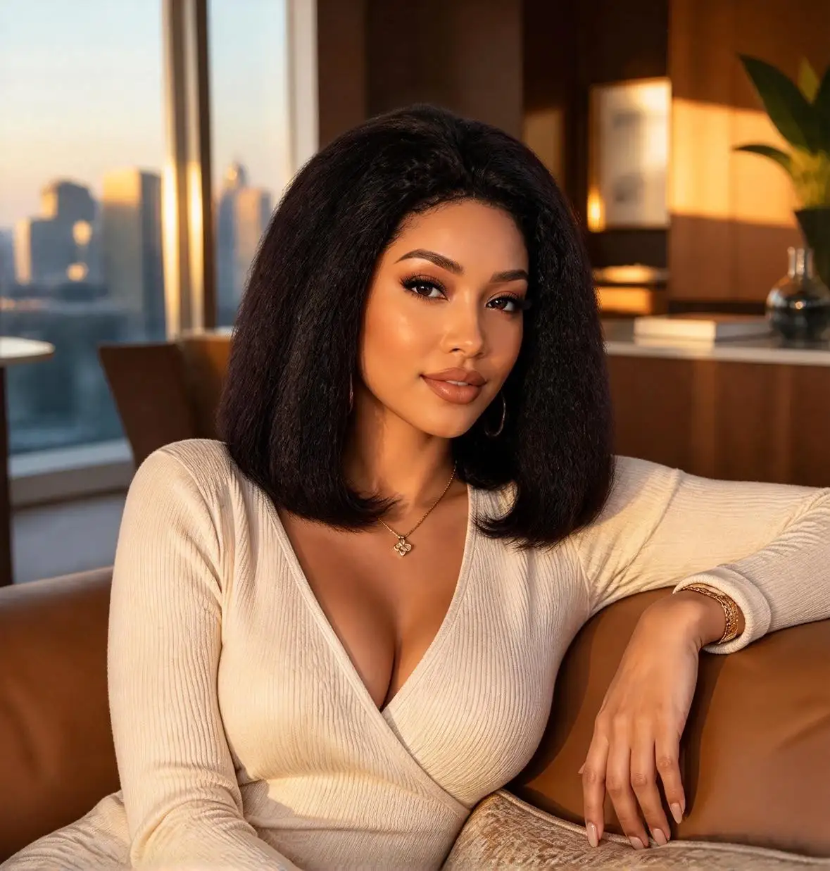 4C Edges Baby Hair Kinkystraight Human Hair Wig Easy to Install Side Part Short Yaki Bob Wig Human Hair 13x4 Lace Front Wig 200%