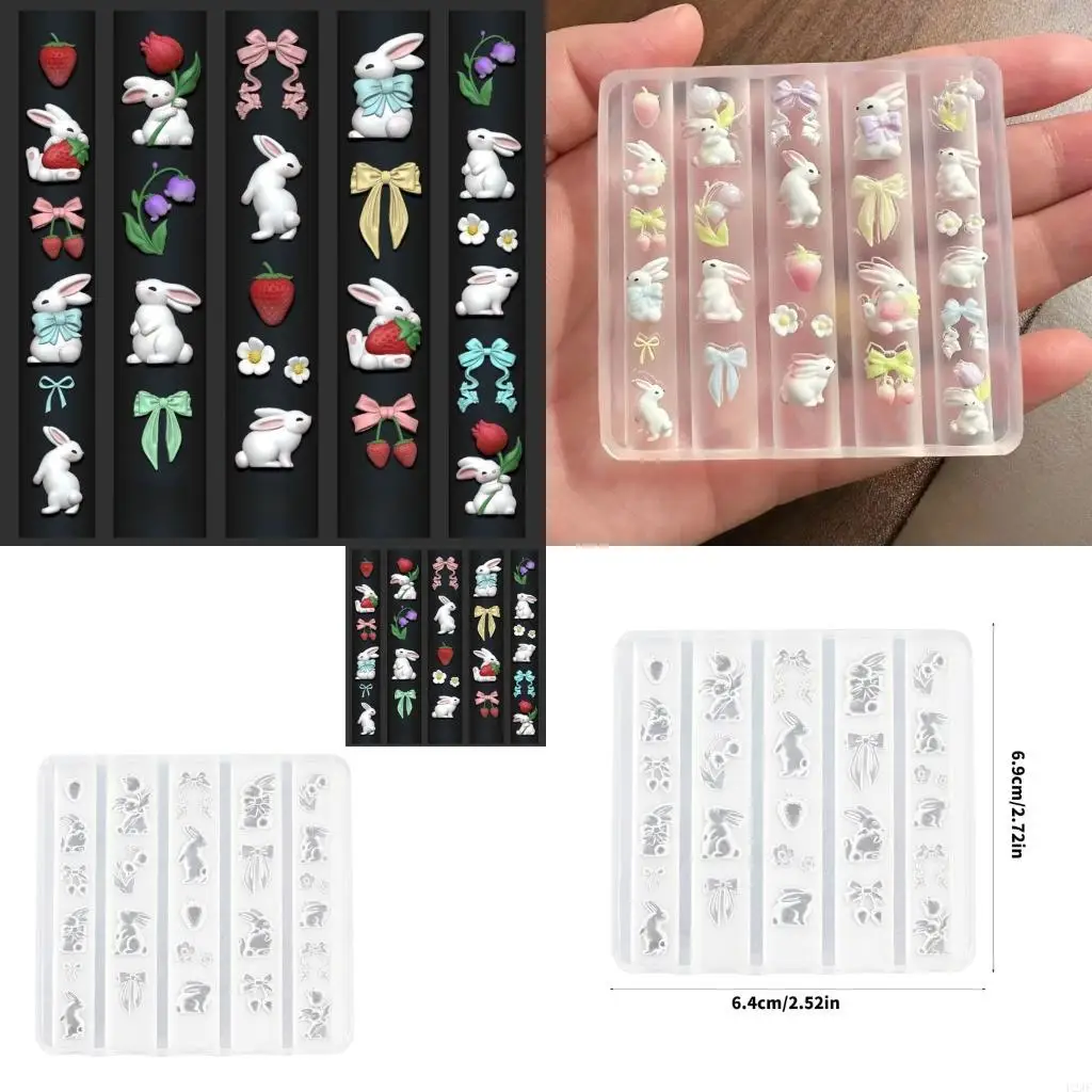

Handmade Art Embossing Mold With Rabbit And Floral