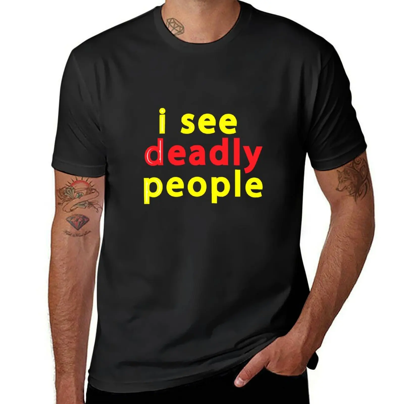 

I See Deadly People Aboriginal Colours T-Shirt plus sizes oversized mens t shirt graphic