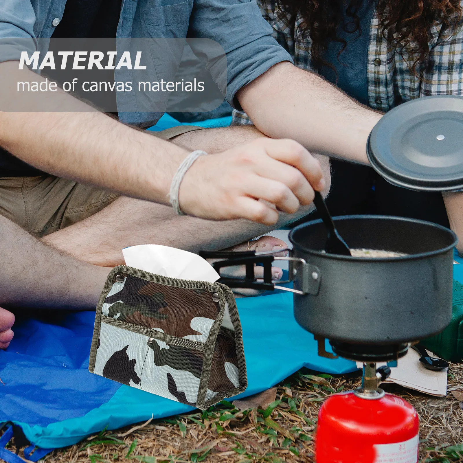 

Multifunctional Tissue Box Canvas Tissue Holder Creative Design Portable for Camping Picnic Hiking Outdoor Activities