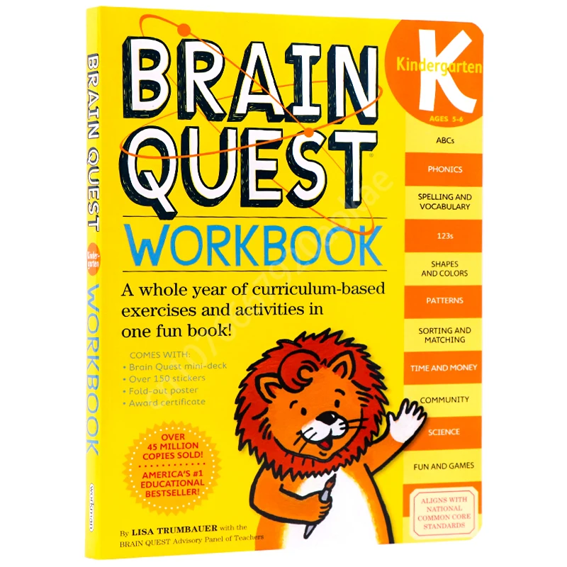 

Brain Quest K Workbook English Textbook Practice Questions Kindergarten Children's Intellectual Development Card Book