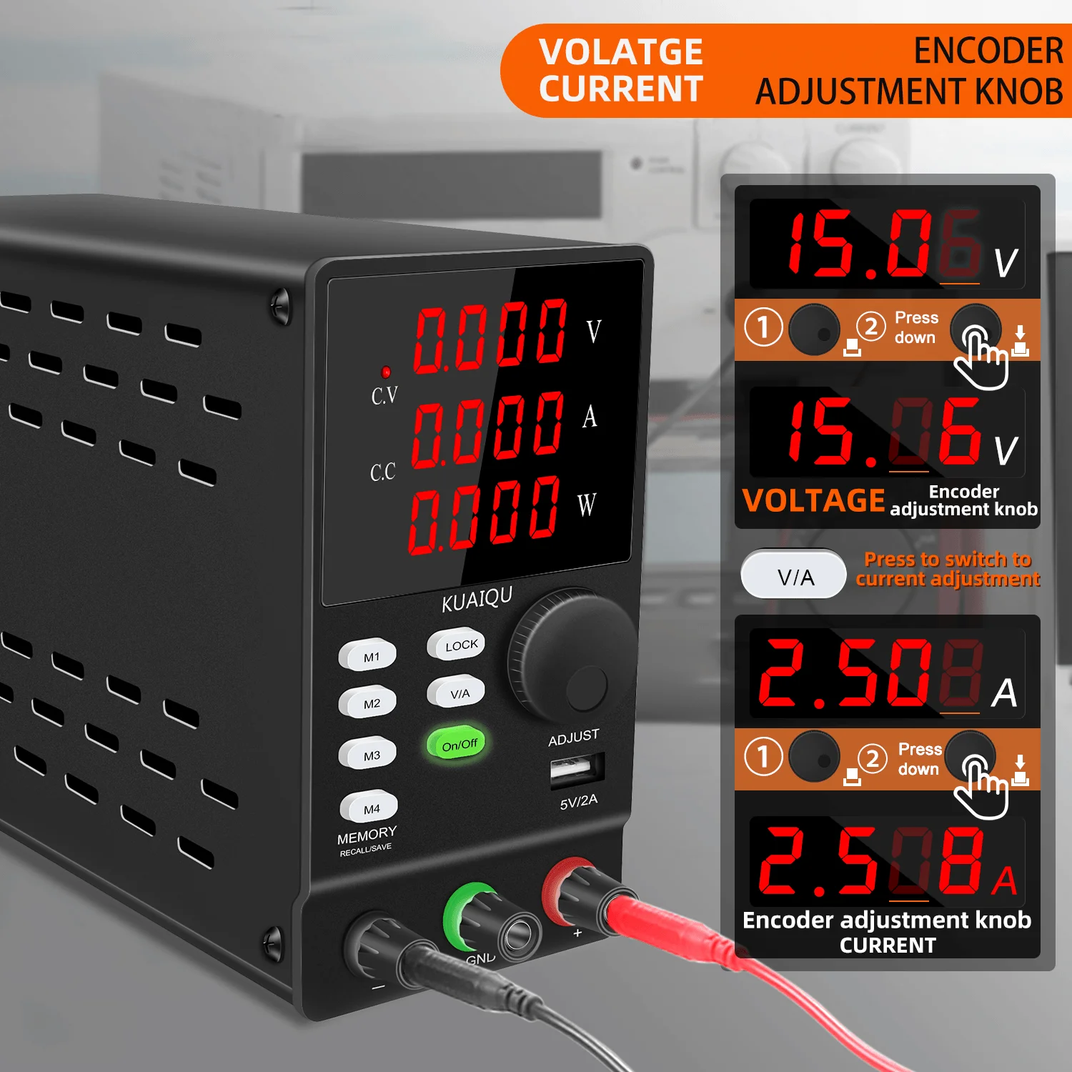 KUAIQU Programmable Storage DC Power Supply Adjustable Regulated Power Supply 30V/60V/120V Fast Storage Laboratory Power Supply