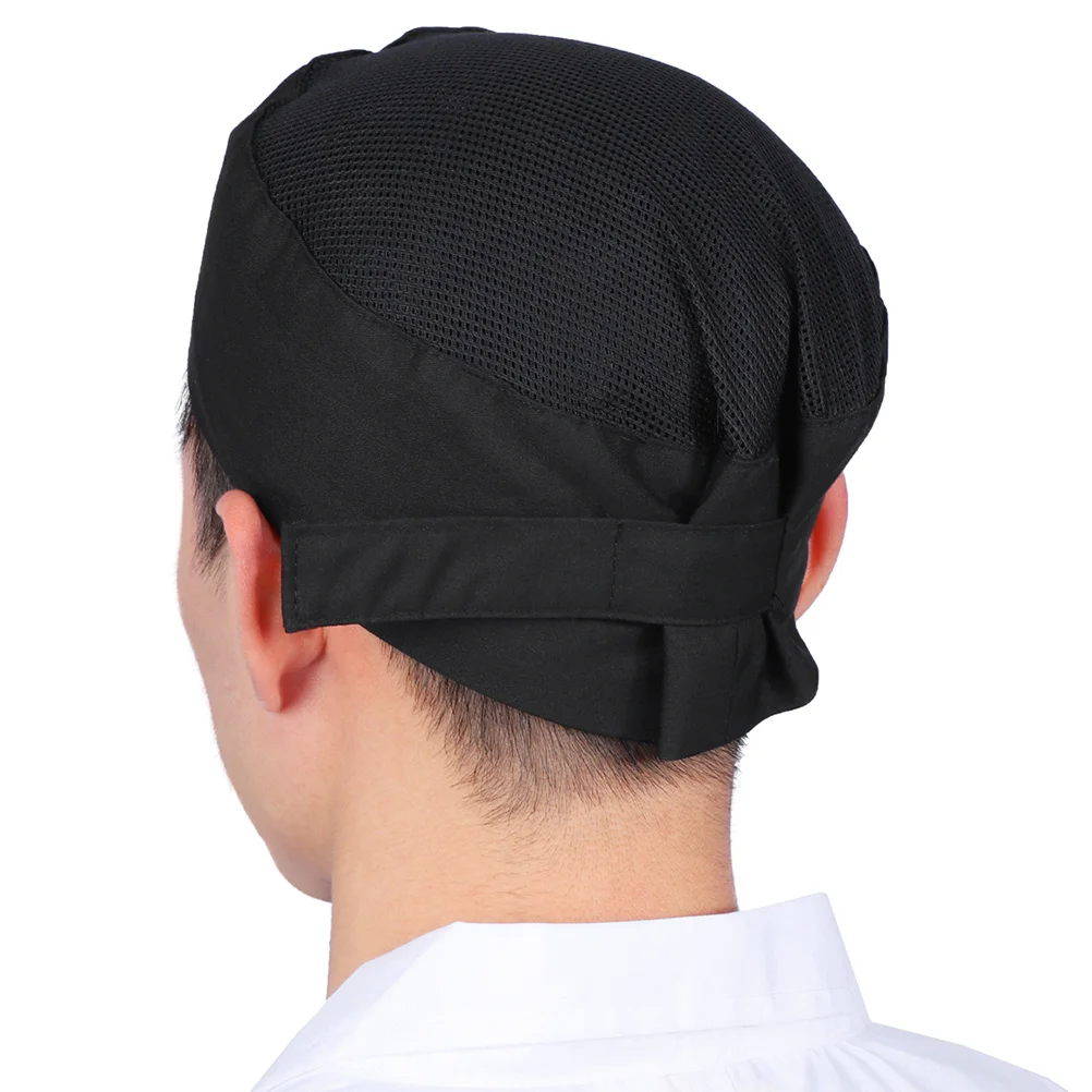 2 pezzi berretti da cuoco unisex regolabile cappello a rete traspirante cotone durevole per panettiere chef ristorazione scuole uniformi da cucina