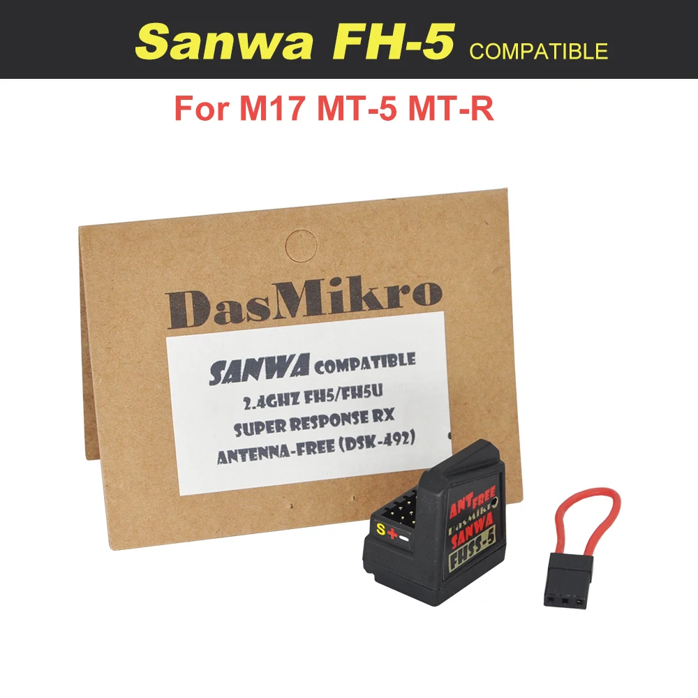 

Dasmikro 2.4GHz FHSS-5 DSK-492i 4 Channel SSL Telemetry Compatible Receiver with ANTENNA-FREE For Sanwa FH5 M17 MT-5 MT-R Rx