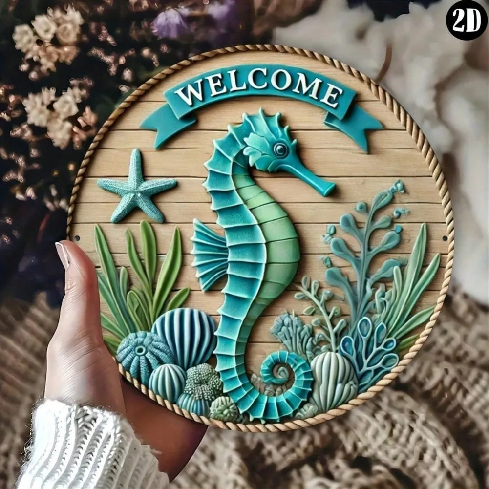 1pc 20x20cm Vintage Ocean Themed Wall Decor - Carved 