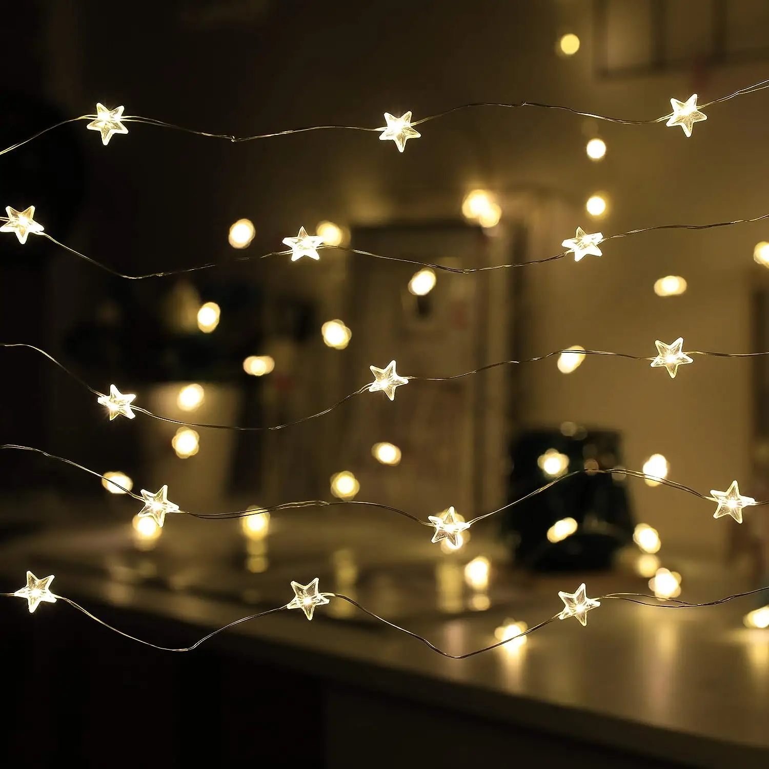 60 Leds Star String Lights USB Battery Powered LED Fairy Light Chrismas Decoration Garden Garlands indoor Wedding Birthday Party