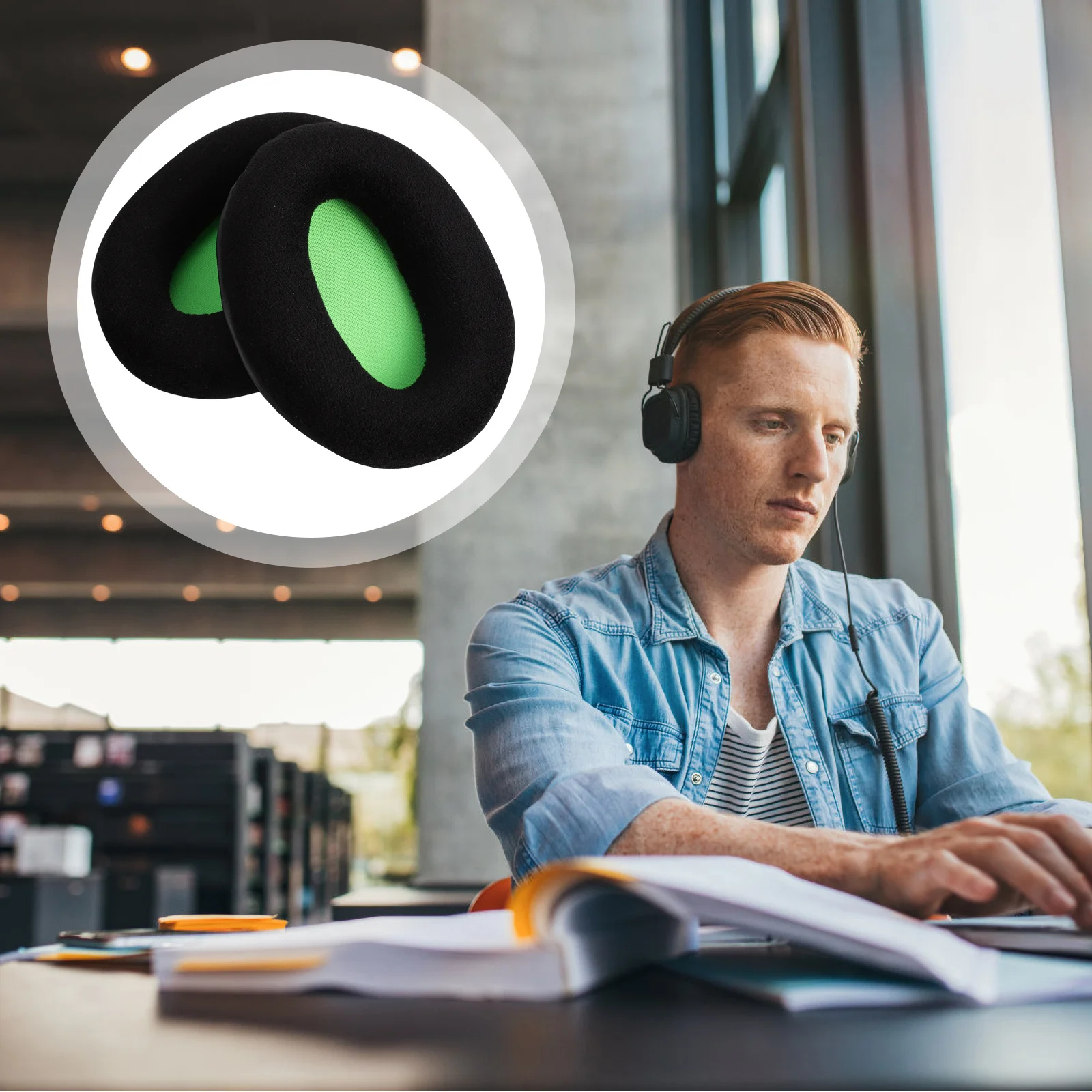 

2Pcs Earphone Sponge Covers Breathable Memory Foam Headphone Pads Replacement Soft Cushions Noise Blocking Protective Sleeves