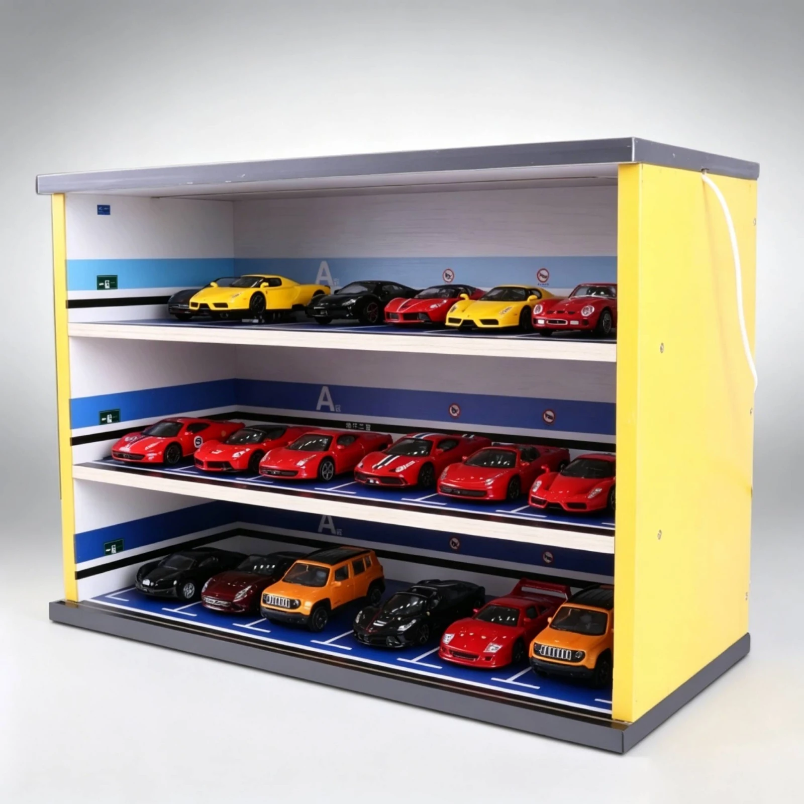 

1:43 Scale Car Display Case Dustproof Three-Tier Display Cabinet Collector Storage Dust-Proof