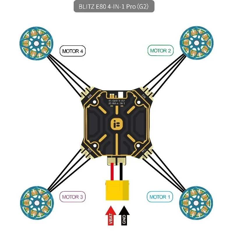 IFlight BLITZ E80 Pro 4-IN-1 ESC (G2) مع فتحات تثبيت 35 × 35 مم لطائرة السباق بدون طيار RC FPV