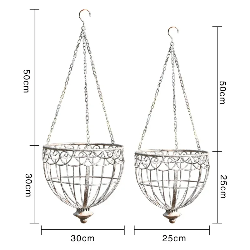 Wrought iron hanging hanging basket flower basket flower pot flower stand succulent plant hanging orchid green dill flow