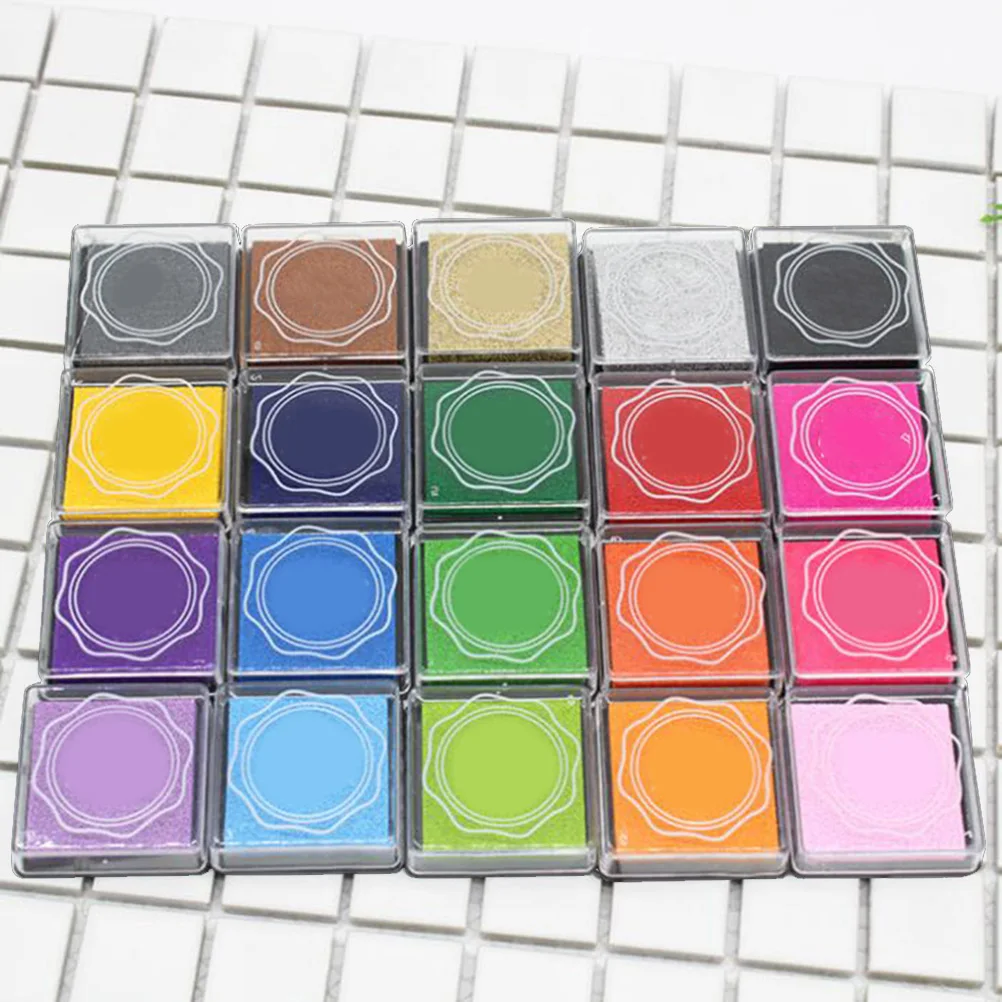Tamponi di inchiostro 20 colori a base d'acqua Asciugatura rapida Mani pulite facilmente Pittura murale fai-da-te Decorazione di nozze Regali artigianali