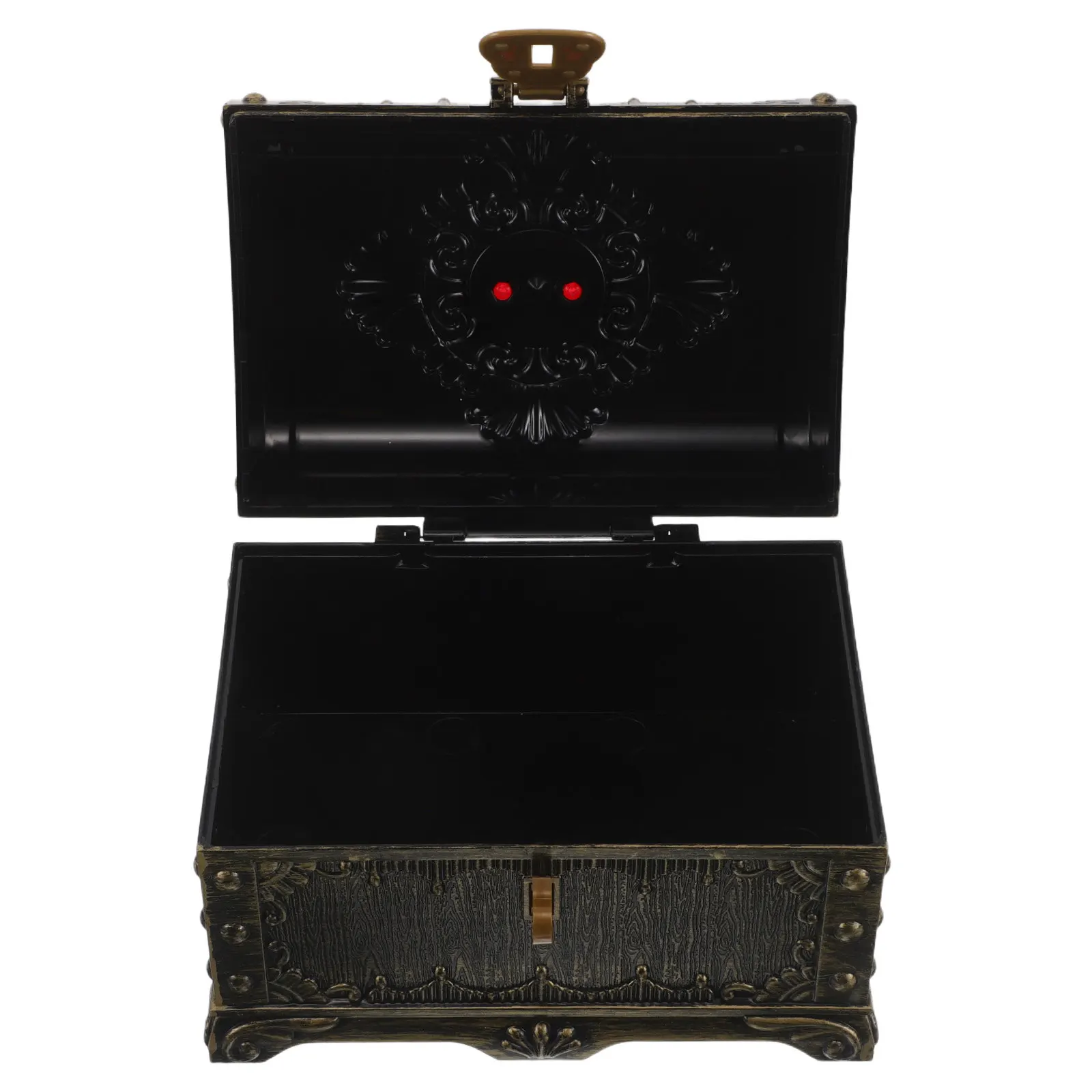 

Пластиковый винтажный сундук с сокровищами для детей, реалистичный дизайн с откидной крышкой, эффект состаривания, для игр в поисках сокровищ в помещении и на улице, награда за приключение.