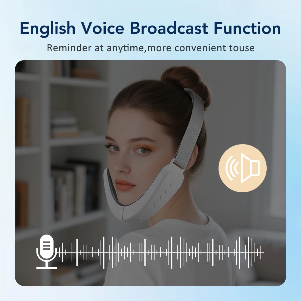 V Face Lifting Beauty Device Double Chin Remove EMS Lift Machine Facial Slimming Massage With Voice Beauty Care Gift