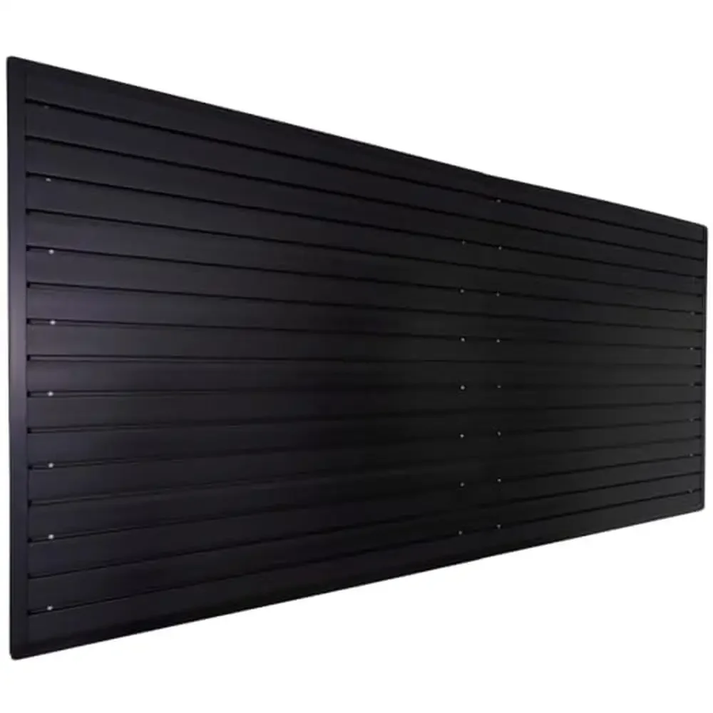 

Garage Wall Organizer Tool Storage System Slatwall Panels 4x8 ft Durable PVC Fireproof Waterproof Rack Kit Easy Install Black