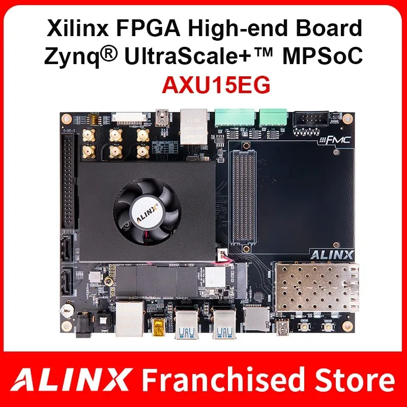 ALINX AXU15EG: Xilinx Zynq UltraScale+ MPSoC ZU15EG Placa de desarrollo FPGA FMC HPC