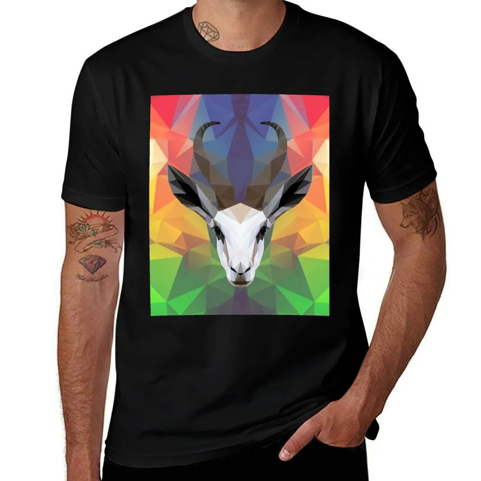 

Reenboog Bokkie T-Shirt t shirts cotton 100% black cotton t-shirt plain for man package g man t shirts for men T-shirt