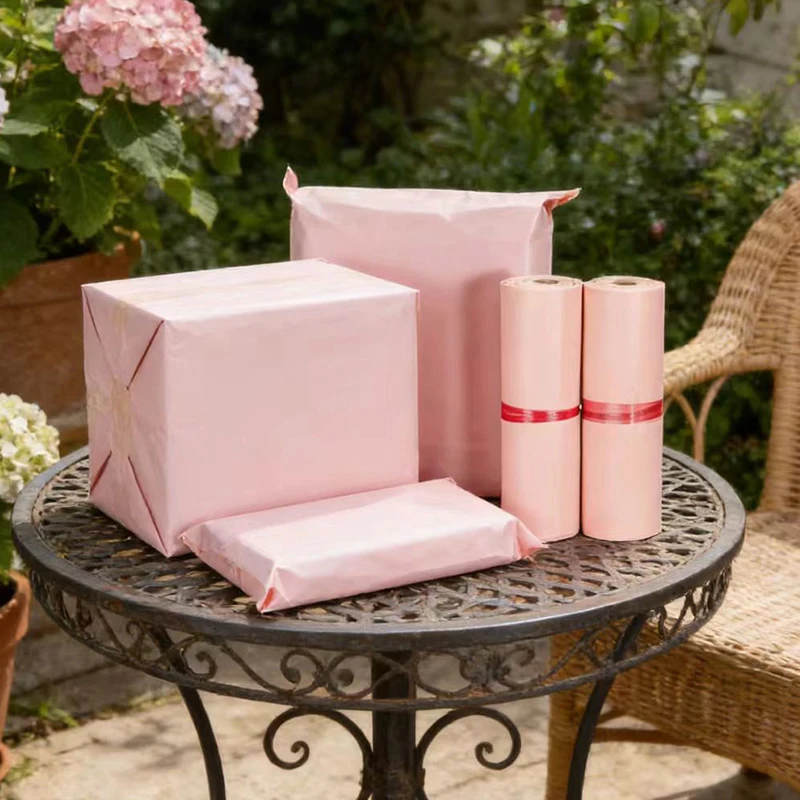 50 Pink Polyethylene Mail Bags, Used for Clothing, Gift Packaging, and Transportation Bags, Self-Adhesive Waterproof Express Bag