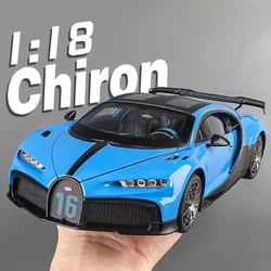 1:18 Scale Chiron Sports Car Model Toy Diecasts Metal Doors Opened Sound Light Shock Absorption Vehicles Toys Gifts for Children