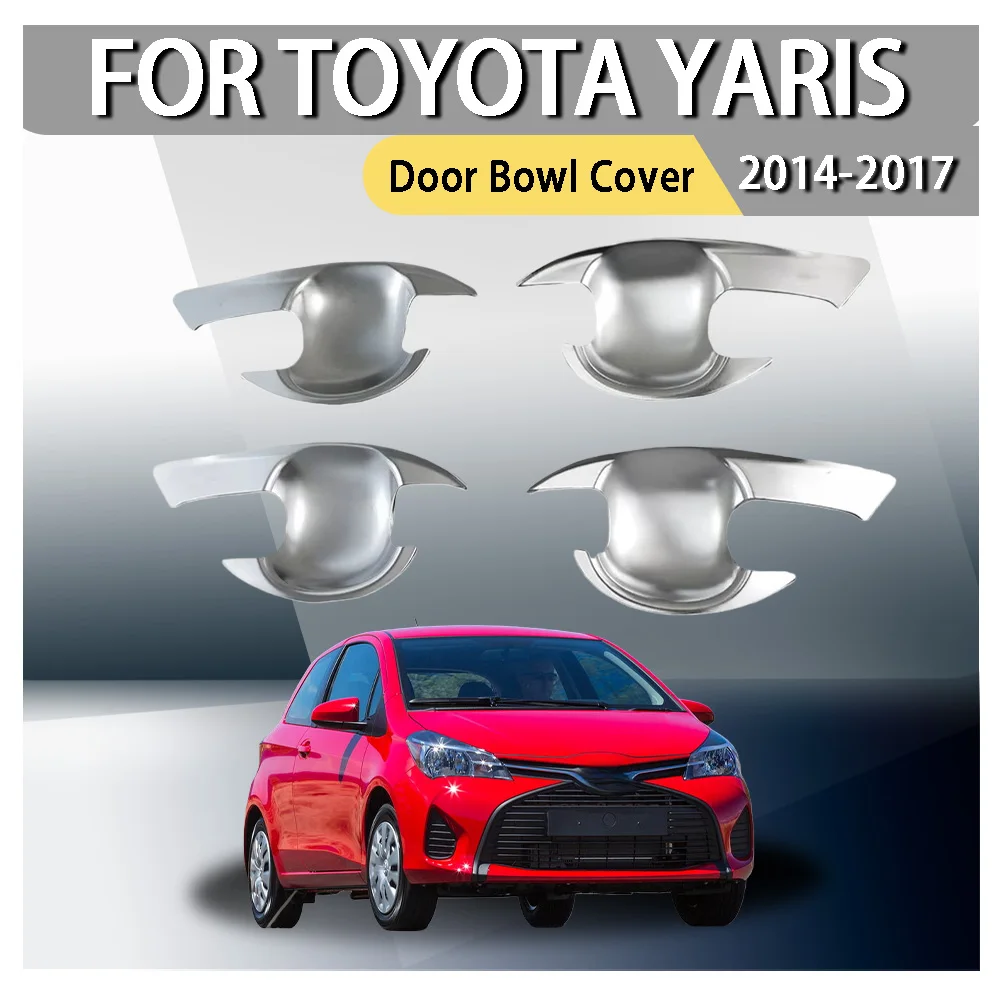 For Toyota Yaris 2014 2015 2016 2017 Door Bowl Cover Car Accessories Exterior Components Decorate Trim Paste Style