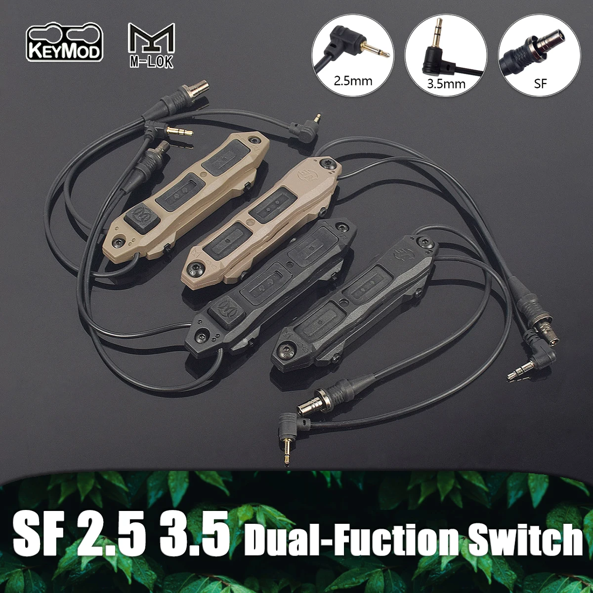 Tactical SF 2.5 3.5 Plug Pressure Switch Dual Function Button Remote Control For MLOK KEYMOD 20mm Surefire M300 M600 PEQ15 M952