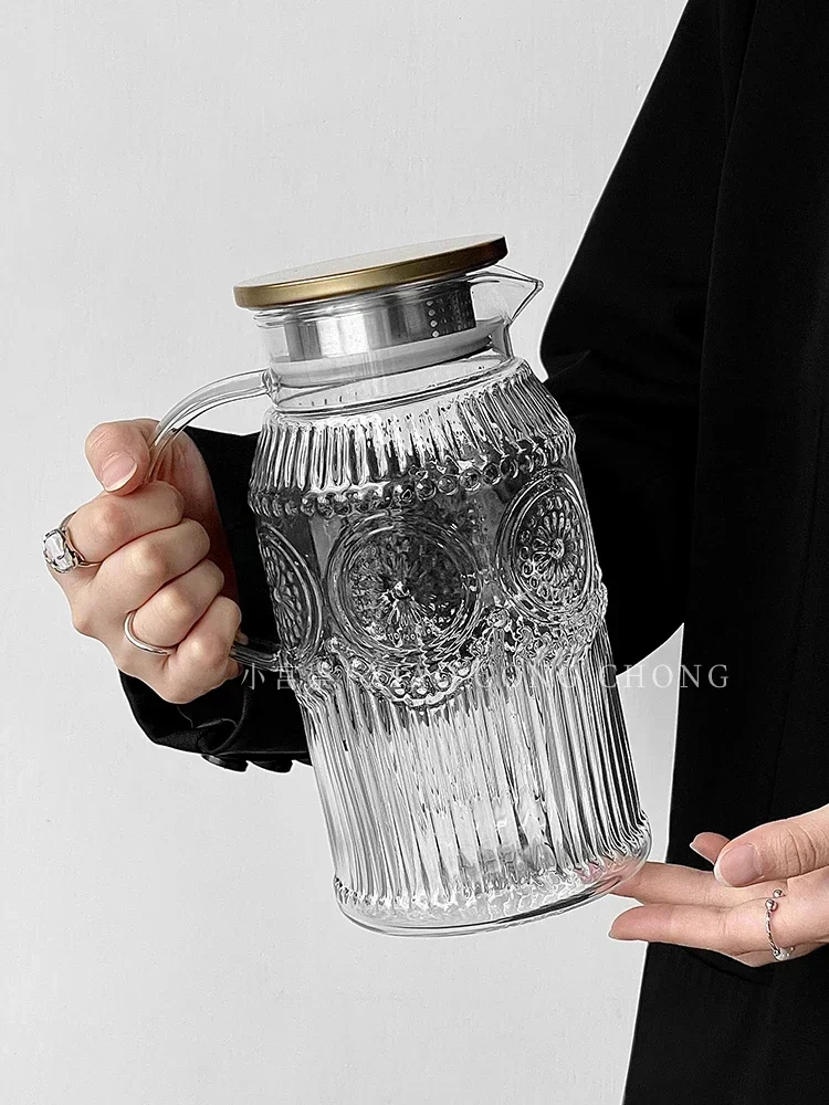 

Sunflower glass cold kettle Household living room high-temperature resistant large-capacity kettle for storing water and boiling