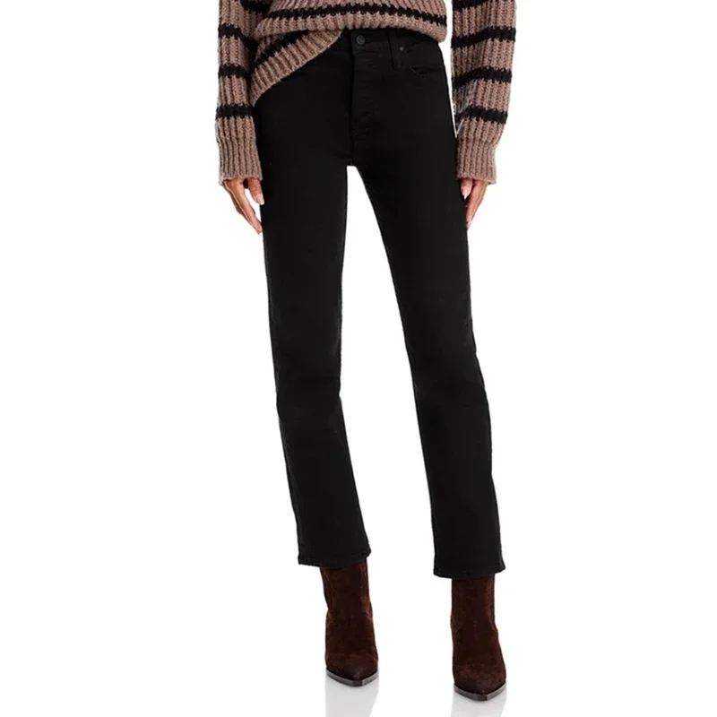 

Dave&Di Minimalist Women's Clothing Commuting Slim Fit Jeans Fashion High Waist Tight Fit Pencil Jeans Women Cropped Denim Pants