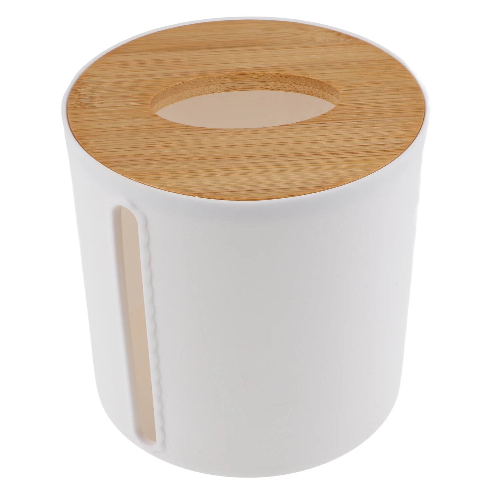 

Round Toilet Paper Holder White Kitchen Bathroom Tissue Dispenser Stable Bottom Compact Size Roll Organizer Storage Box