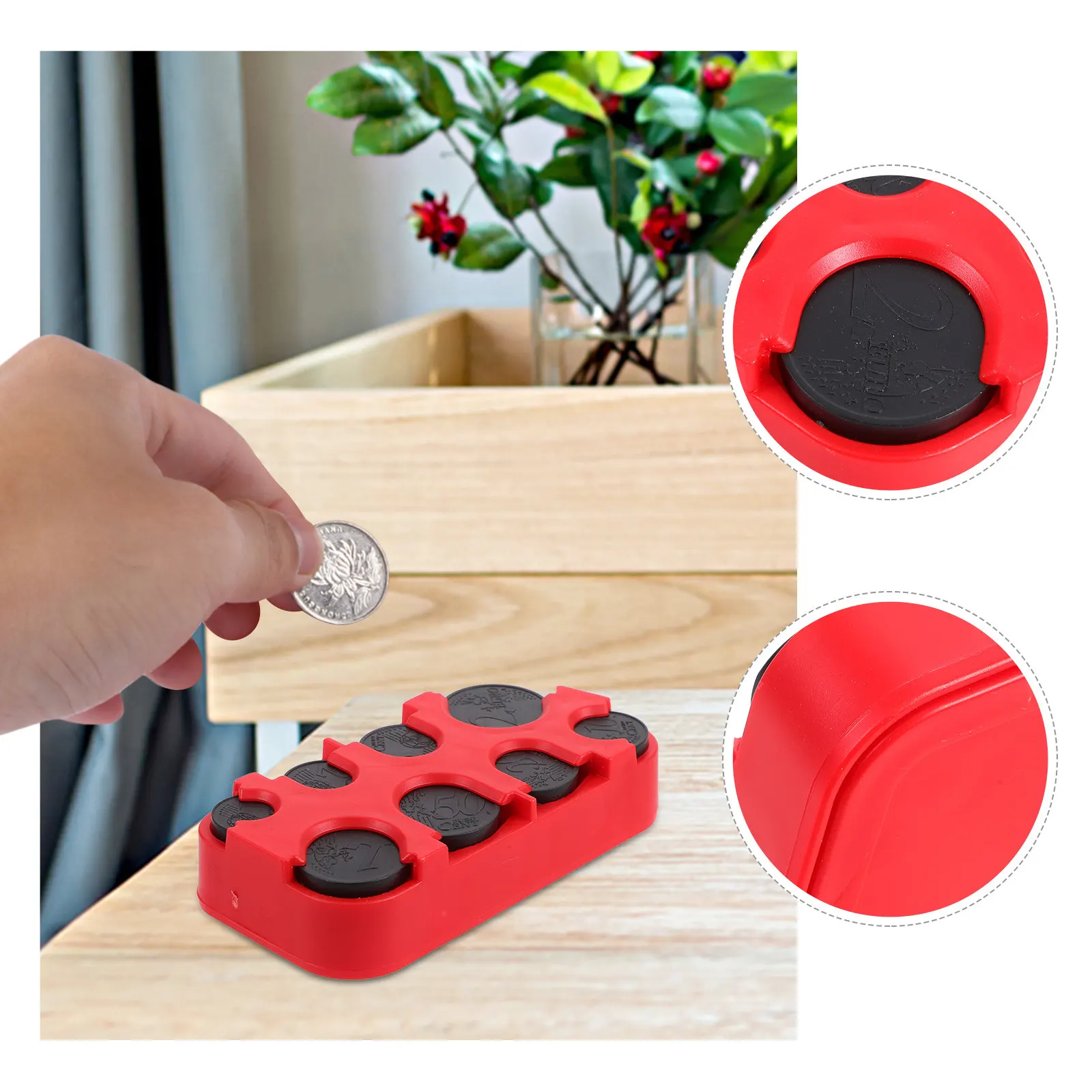

Portable Coin Storage Box with Multiple Compartments for Denomination Sorting Coin Display Case Car Cup Holder Friendly Money