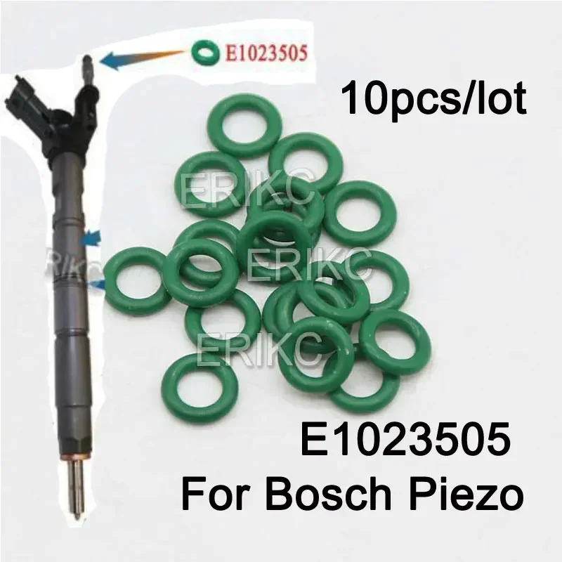 ERIKC 10PCS E1023505 Oil Return Pipe Joint Sealing O-Rings for Bosch Piezo Fuel Injector 0445115 Sprayer 0445116