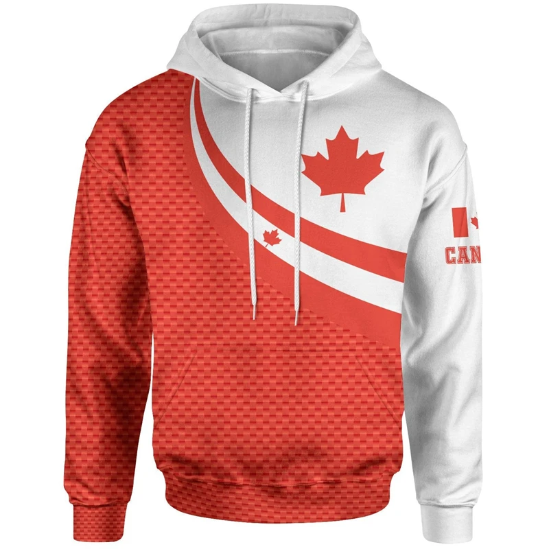 2025 3D Stampato Bandiera del Canadan Harajuku Uomo Donna Canada Felpe con cappuccio Nuove felpe Y2k Abbigliamento Streetwear Pullover per bambini oversize