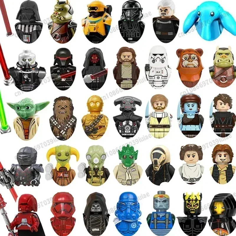 

STAR WARS Battle Droid Darth Luke Skywalker Vader Han Solo Boba Fett Figure Toy Bricks Assembling Doll Building Blocks