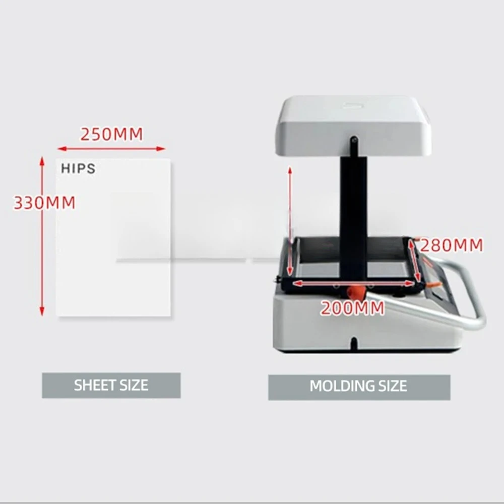 Tabletop Blister Machine Lab Vacuum Thermoplastic Molding Machine for PVC, PE, PP, PETG HIPS, 3D Hot Pressing Machine