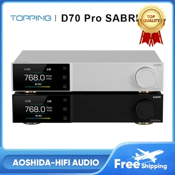 TOPPING D70 Pro SABRE 하이파이 DAC, USB 광학 동축 블루투스 5.1 입력, 데스크탑 디코더 RCA 밸런스 XLR 출력, ES9039SPRO XMOS XU316