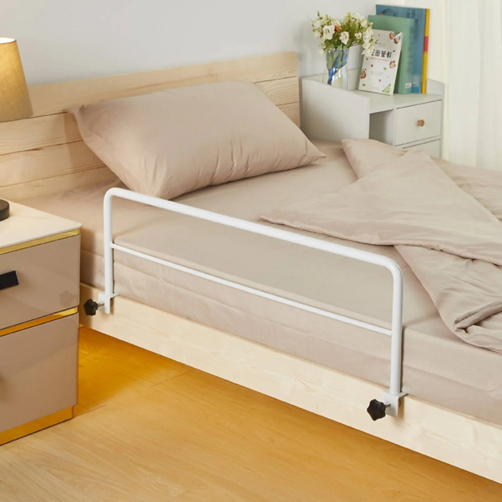 Barra de Asistencia para Cama sin Herramientas, de Alta Capacidad de Carga, Barra de Apoyo para Cama, Barra de Seguridad para Cama con Abrazadera, Barra de Agarre para Cama de Acero al Carbono