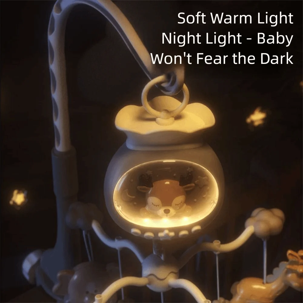 With Lights Rotating Bed Bell Remote Control Music Projection Crib Mobile Hanging Style Rotating Design Sleeping Aid