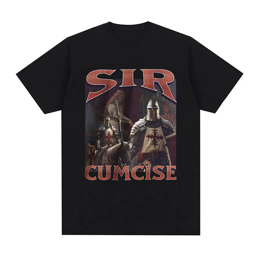 Retro Sir Cumcise Funny Graphic T-Shirt Men Fashion High Quality O-Neck T-shirts Unisex 100% Cotton Oversized T Shirt Streetwear