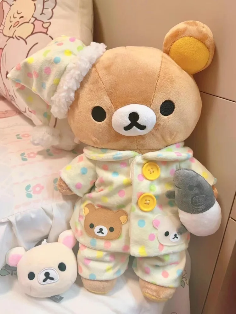 Rilakkuma Pajama Doll Lala Bear Japanese Easy Bear Doll Wearing Pajama Cute Doll Bear Girl Boy Birthday Gift Anime Surrounding