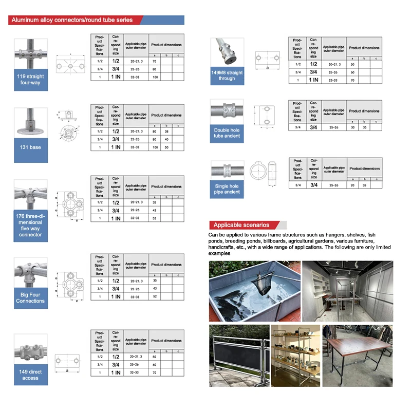 Elbow Tee Base Flat Three-dimensional Fitting Aluminum Alloy Connector Connection Fastener 20/25mm Steel Tube Shelf Parts