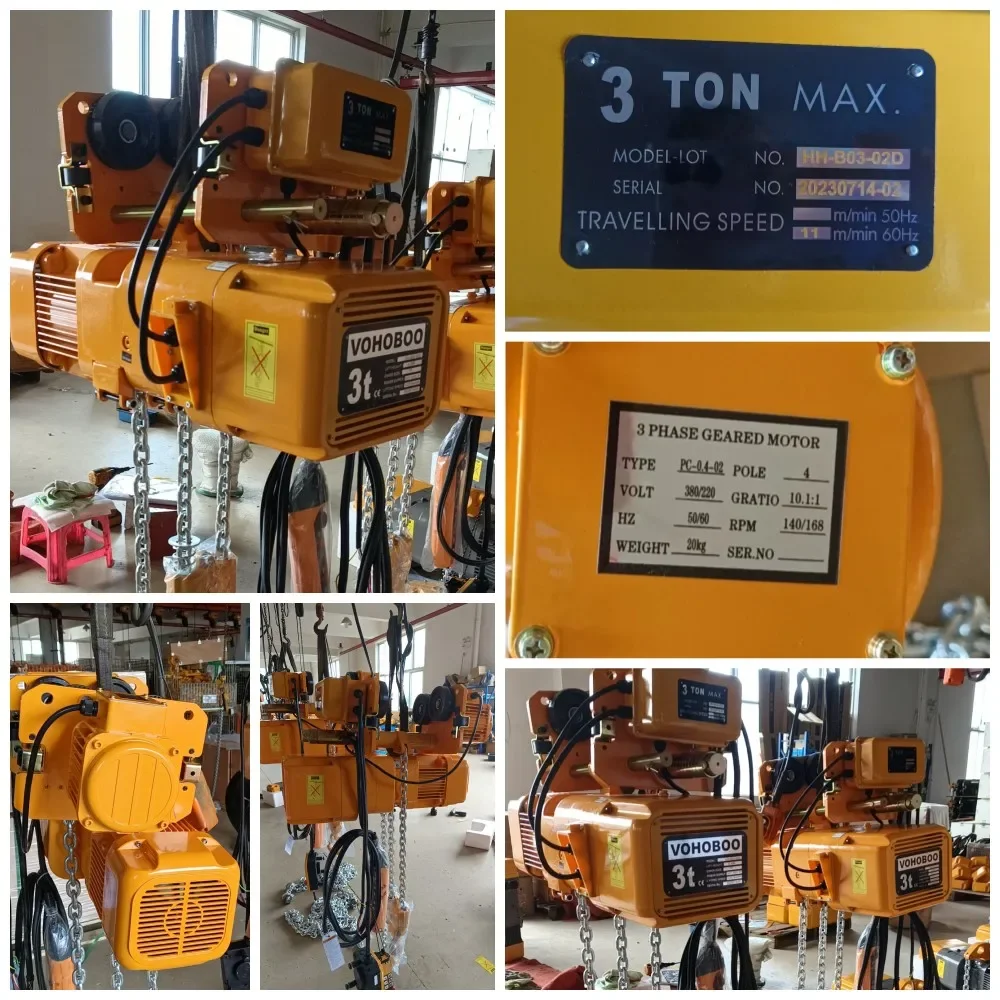 High Performance ER Type Single Chain Electric Endless Chain Hoist Trolley 1-5 Ton Capacity Steel 380V