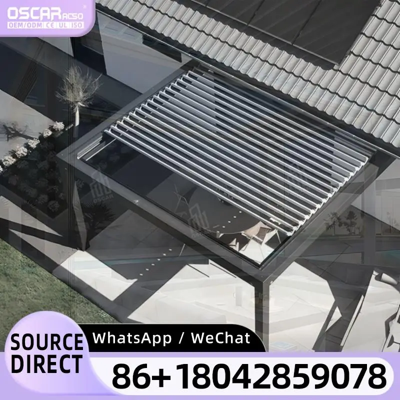 2024 Luxury Modern Aluminium Louvre Roof Powder Spraying Bioclimatic Pergola for Garden Patio Balcony pergola