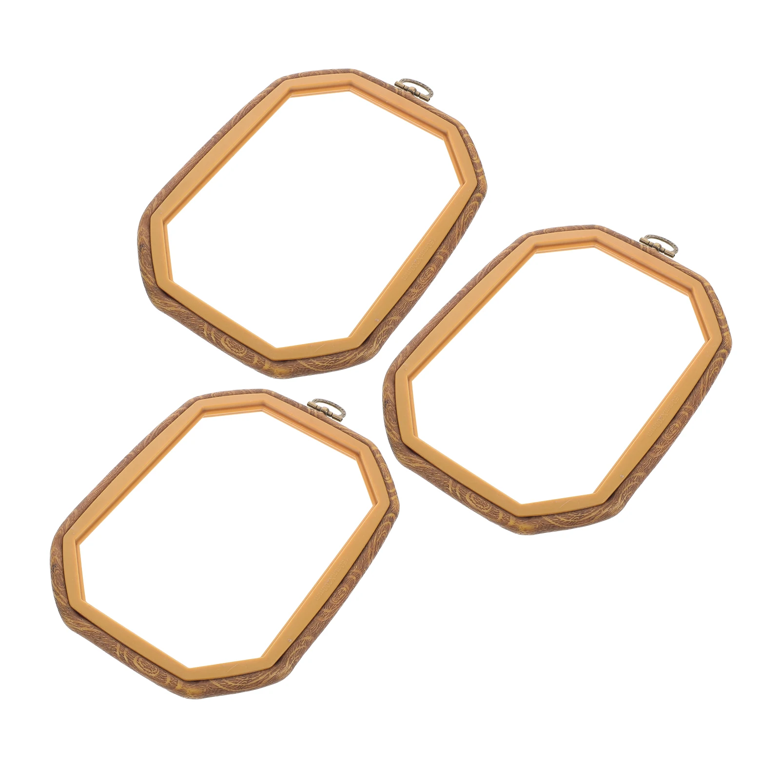

3pcs Cross Stitch Embroidery Hoops Vintage Wood Grain Sewing Craft Rings DIY Frames Accessories Rectangle Hoops