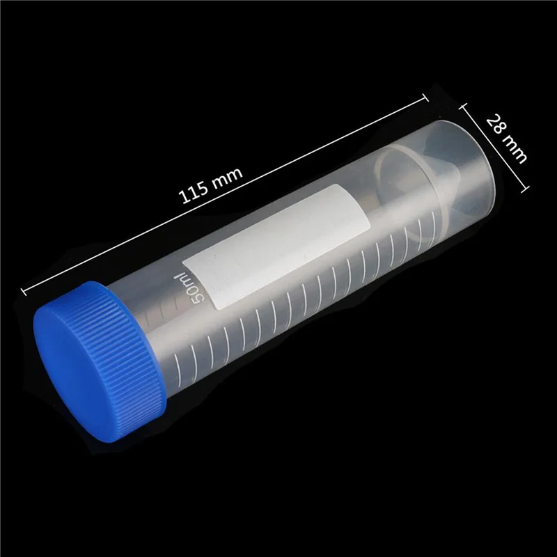EDT-100PCS 50 ml maatcentrifugebuizen, laboratorium cryovials, blauwe schroefdop centrifugebuizen voor analyse