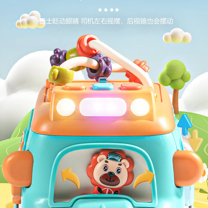 Nowy Elektryczny Uniwersalny Autobus Szkolny na Kołach Zabawka dla Chłopców i Dziewcząt Edukacyjna Zabawa Śpiewający Pojazd Model do Zabawy Transport na Kolejach Zabawka